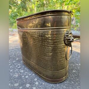 Vintage Brass Lion Head Umbrella Stand